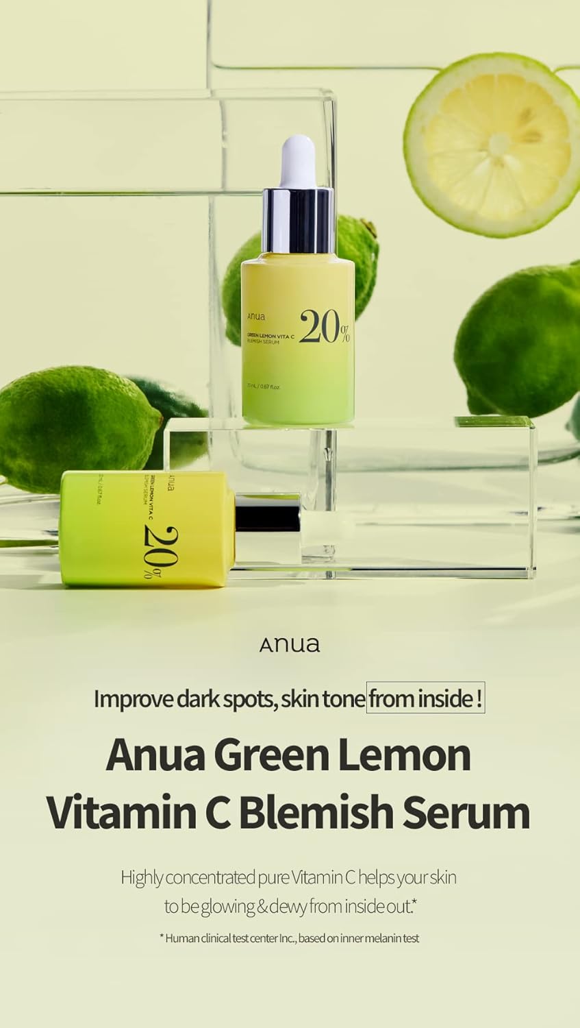 Anua綠檸檬維生素C精華 針對於皮膚暗黃 美白亮膚